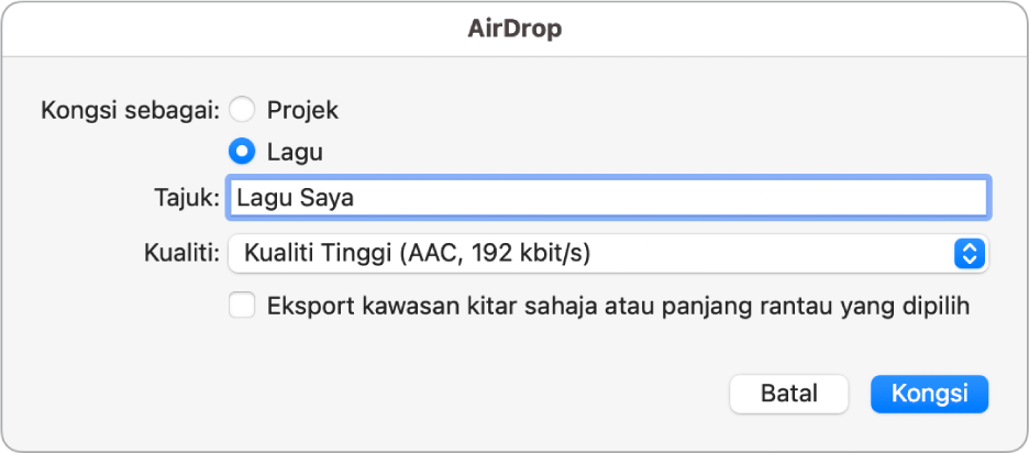 Dialog AirDrop.