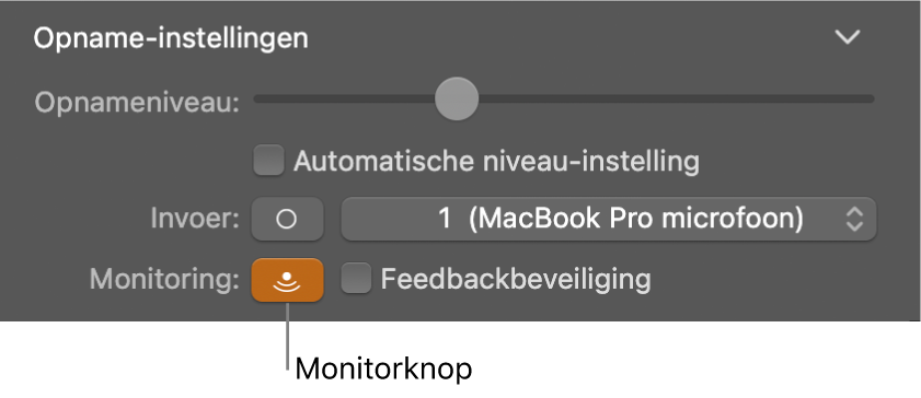 Monitorknop in het infovenster voor Smart Controls.