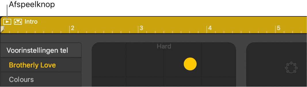 Drummer-segment met afspeelknop.