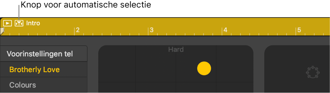 Knop voor automatische Drummer-selectie.