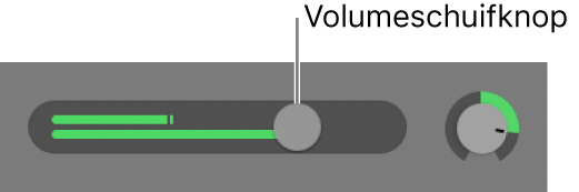 Spoorlabel met volumeschuifknop.