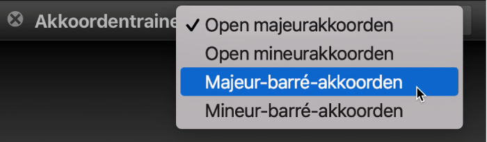 Pop‑upmenu 'Akkoordentrainer'.