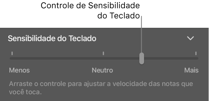 Controle de Sensibilidade do Teclado no inspetor de Smart Controls.