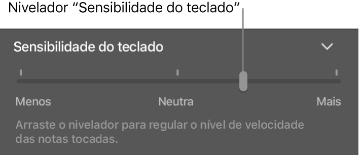 Nivelador “Sensibilidade do teclado” no inspetor de Smart Controls.