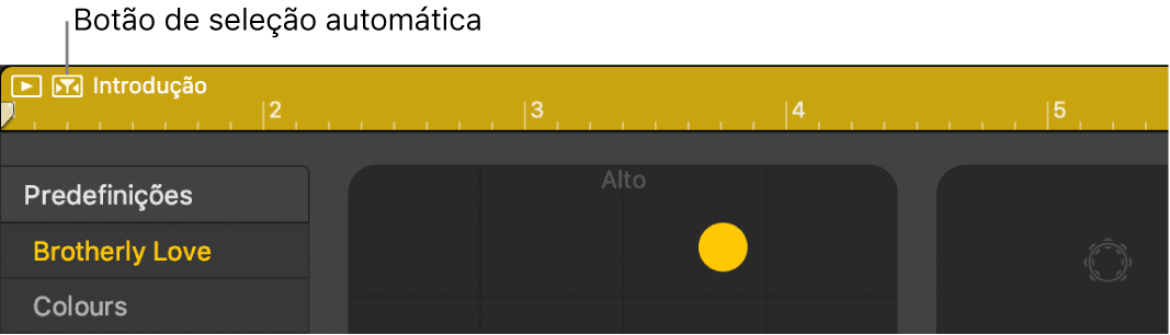 Botão de seleção automática do Drummer.