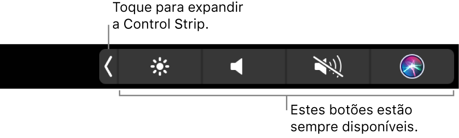 Figura. Control Strip da Touch Bar.