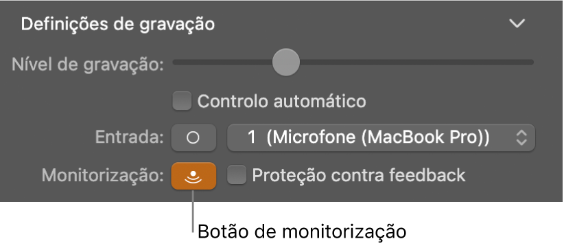 Botão “Monitorização” no inspetor de Smart Controls.