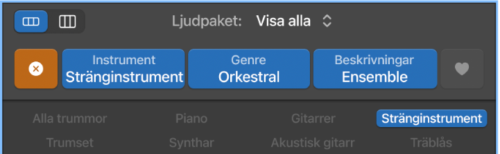 Nollställningsknappen i loopbläddraren.