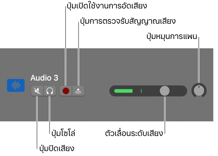 ส่วนหัวของแทร็ก ที่มีตัวควบคุมอยู่