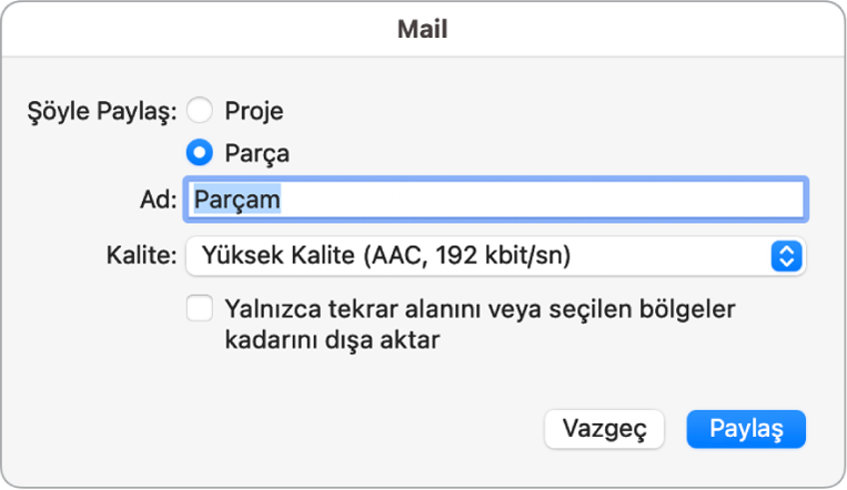 Mail Drop sorgu kutusu.