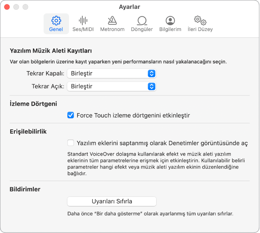 Genel Ayarlar bölümü.