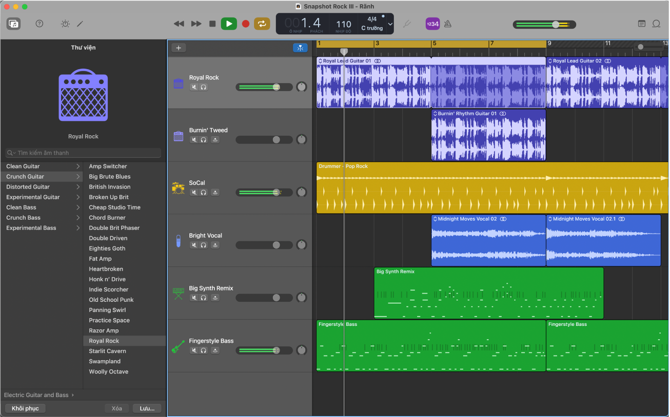Dự án GarageBand.