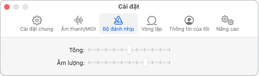 Khung cài đặt Bộ đánh nhịp.