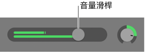 顯示「音量」滑桿的音軌標題。