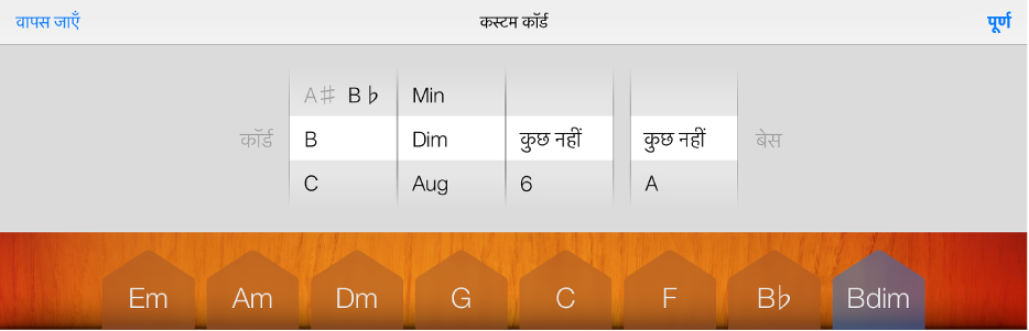 आकृति। कॉर्ड और बास व्हील।