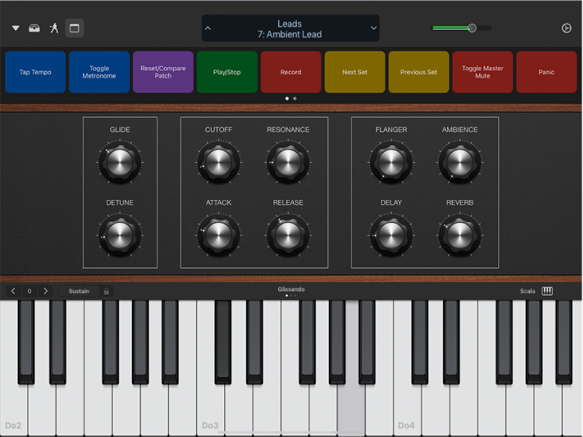 Logic Remote che mostra un progetto in riproduzione.