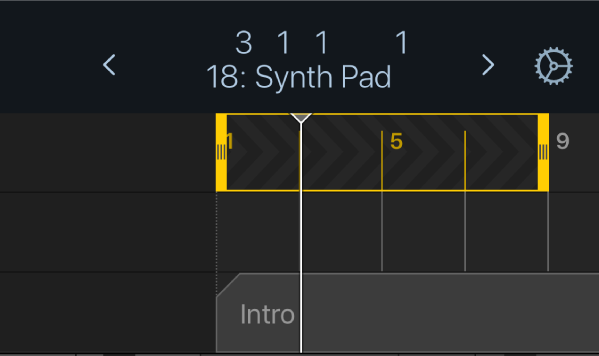 Figure. Skip cycle area in the ruler.