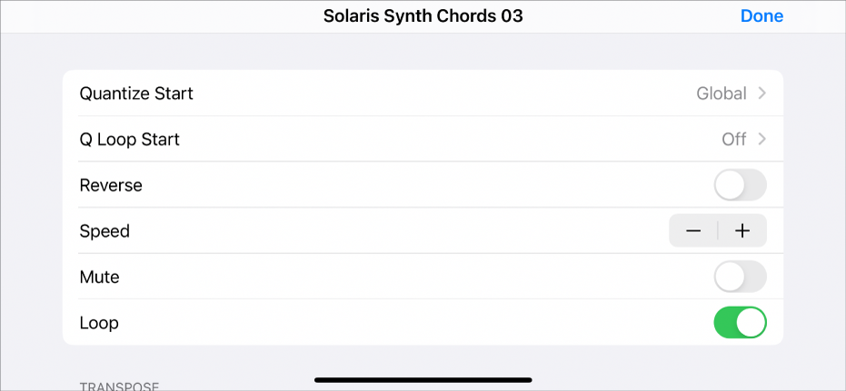 Cell Playback menu.