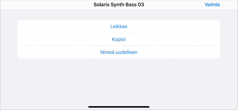 Solun Muokkaa-valikko.