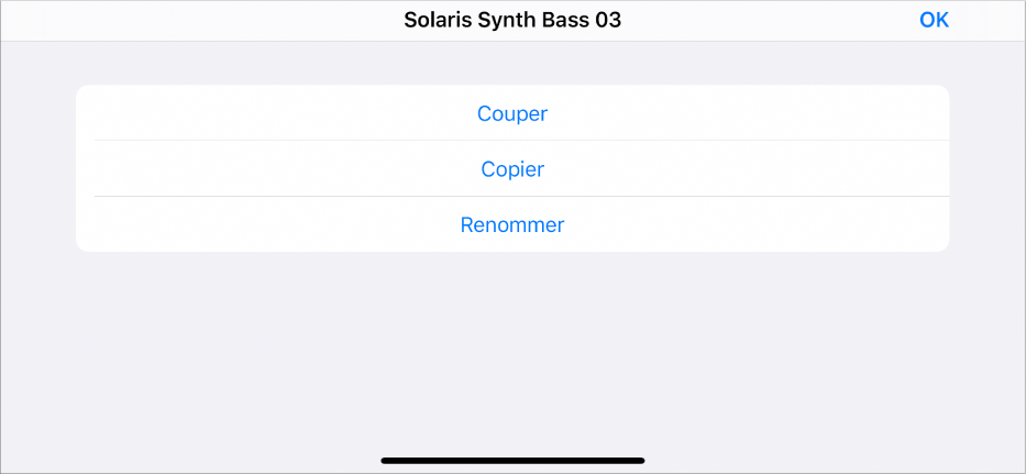 Menu de cellule Modifier.