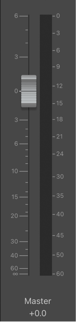 Figure. Curseur de volume principal.