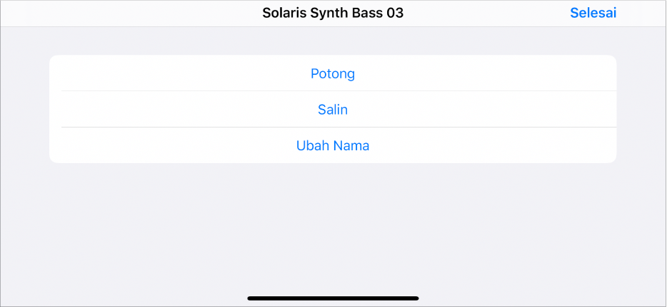 Menu Edit sel.