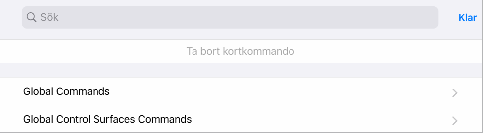Bild. Kortkommandoark.