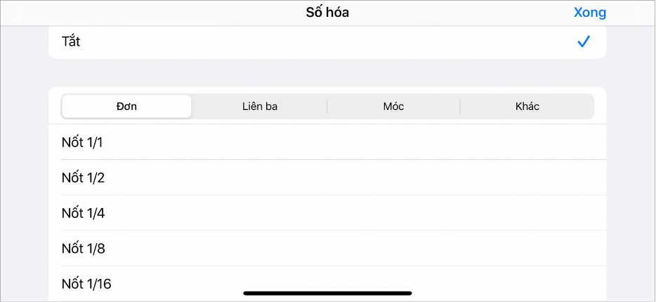 Menu Số hóa ô.