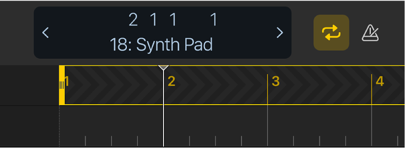 Figure. Skip cycle area in the ruler.