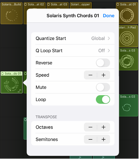 Cell Playback menu.