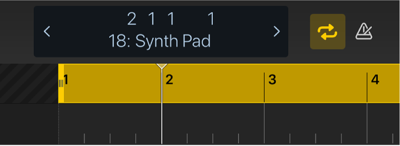 Figure. Cycle area underneath the control bar display.