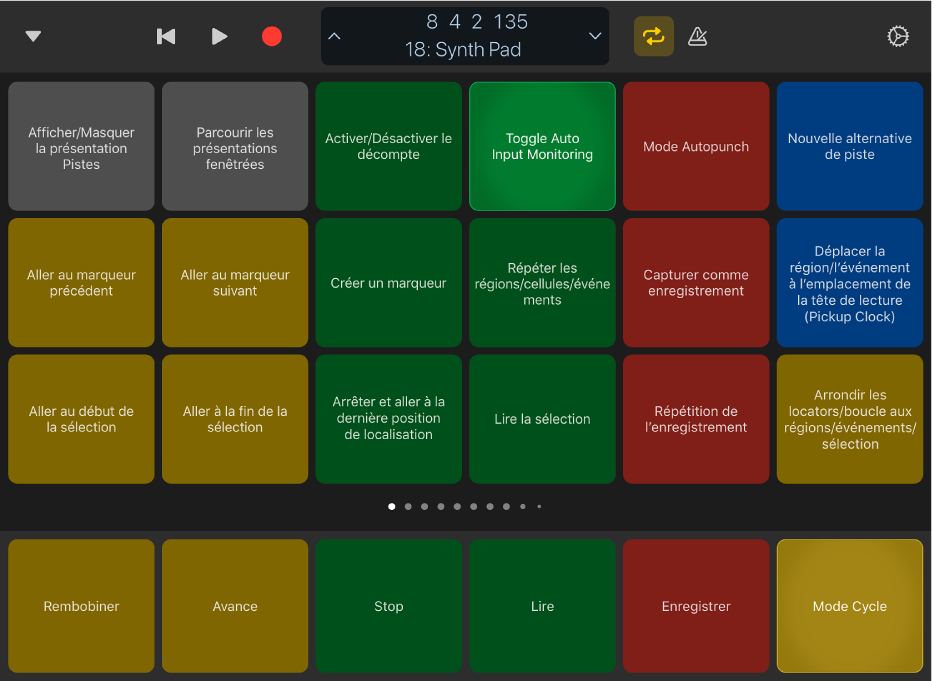 Figure. Présentation Raccourcis clavier.