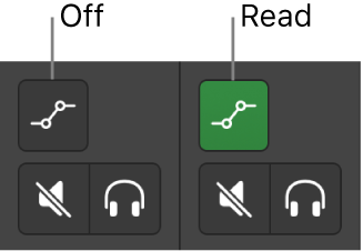 Figure. Automation Mode buttons showing both automation mode states.