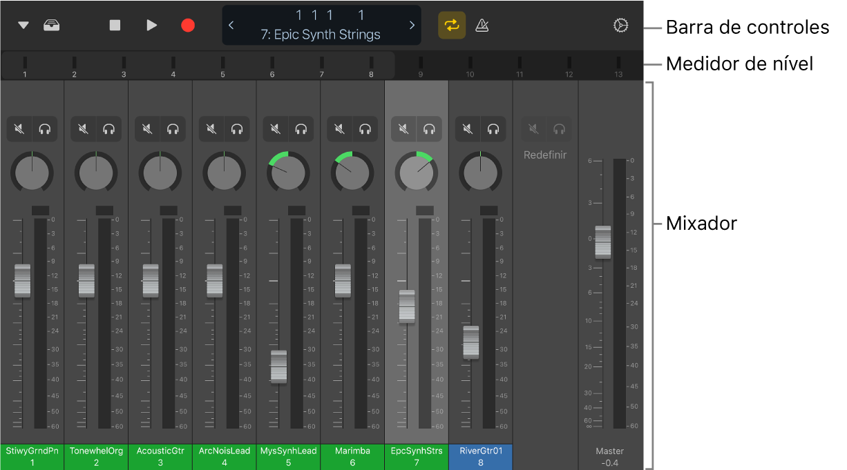 Figura. Visualização do Mixer.