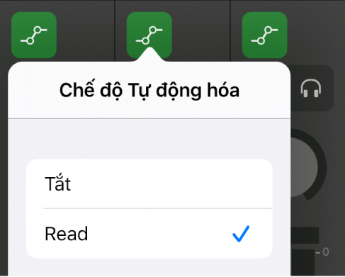 Hình. Menu bật lên Chế độ tự động hóa.