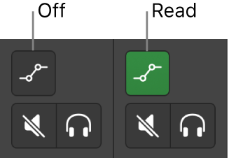 Figure. Automation Mode buttons showing both automation mode states.