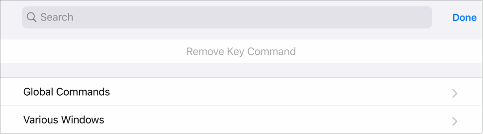 Figure. Key Commands sheet.