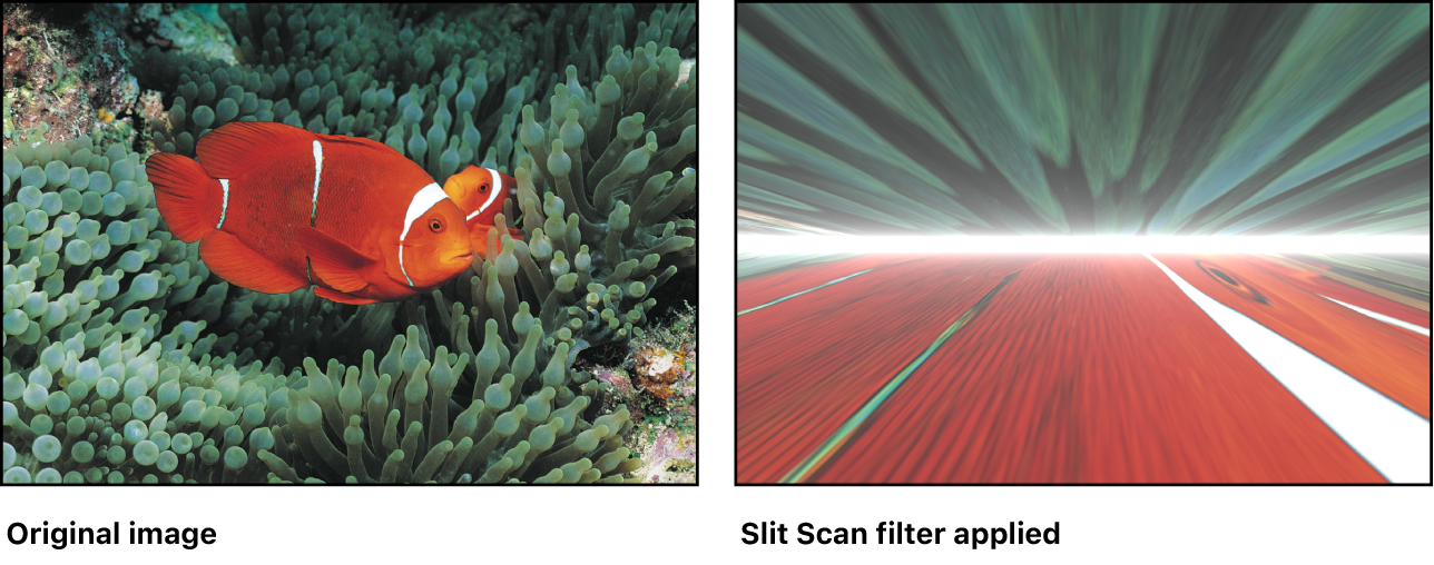 Canvas mit dem Effekt des Filters „Slit-Scan“