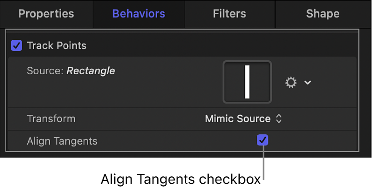 Align Tangents checkbox