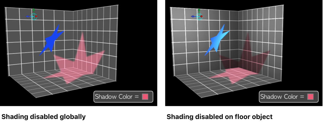 Canvas showing shading disabled globally, and disabled on an individual object