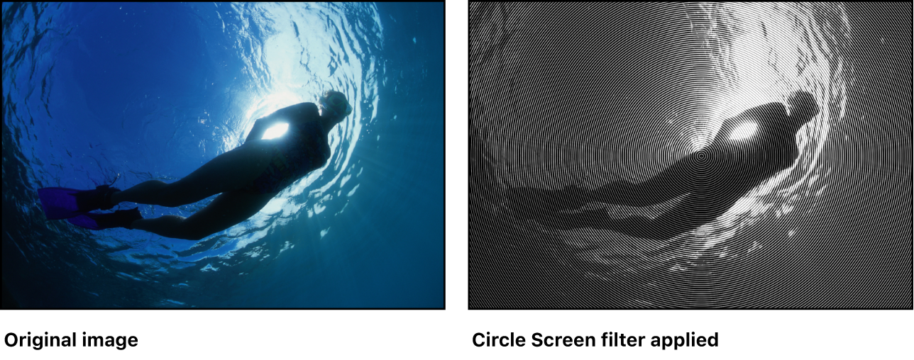 Canvas showing effect of Circle Screen filter