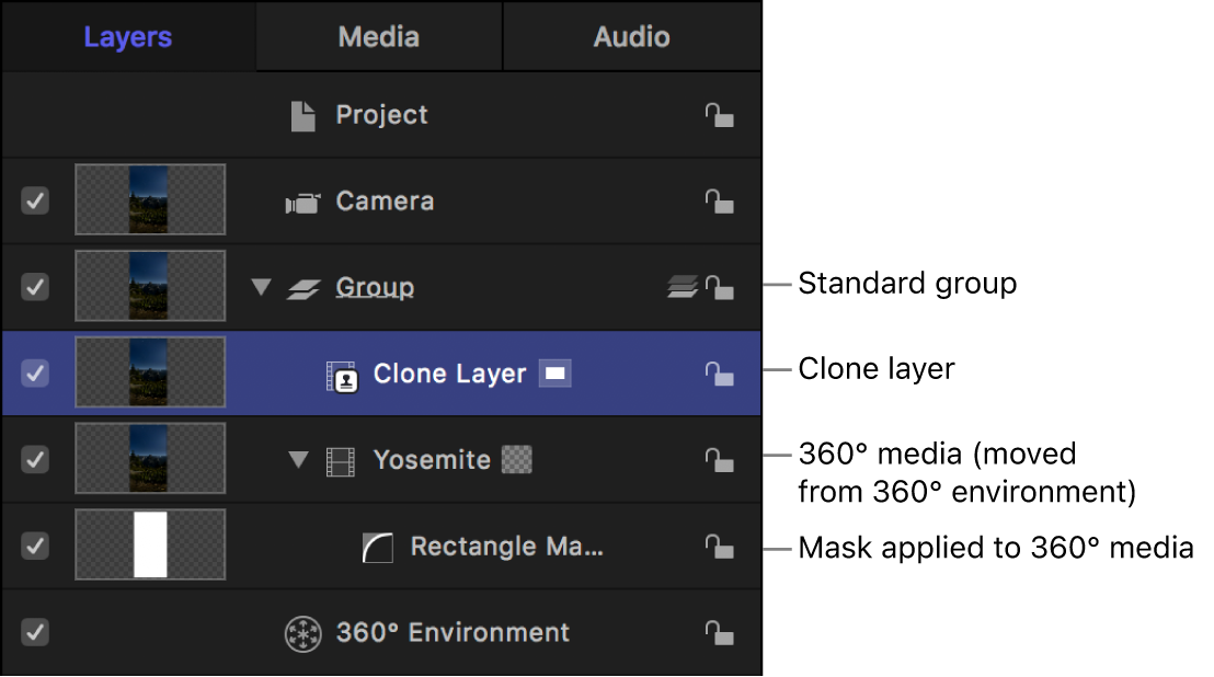 New Clone Layer in the Layers list