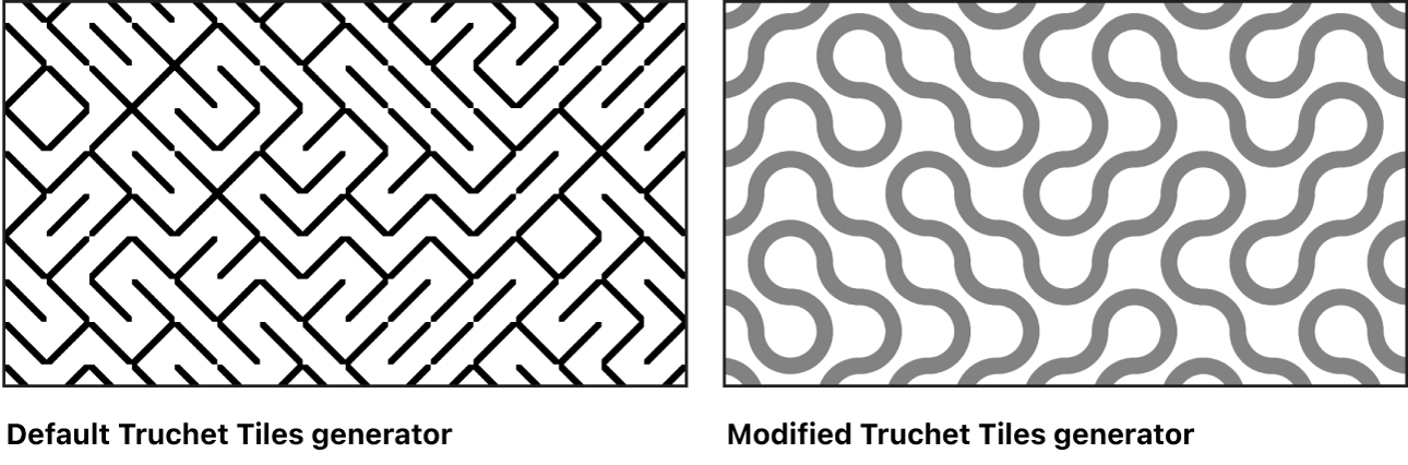 Canvas showing Truchet Tile generator with a variety of settings