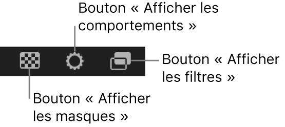 Boutons d’options d’affichage de la timeline