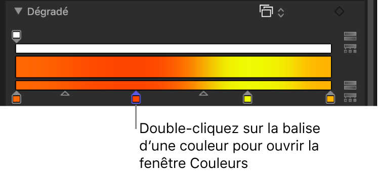 Étiquette de couleur d’un éditeur de dégradé
