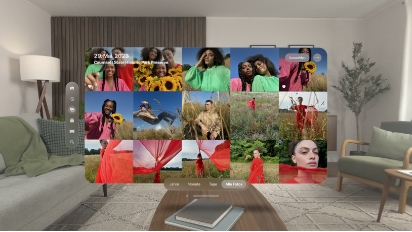 Die App „Fotos“ auf der Apple Vision Pro.