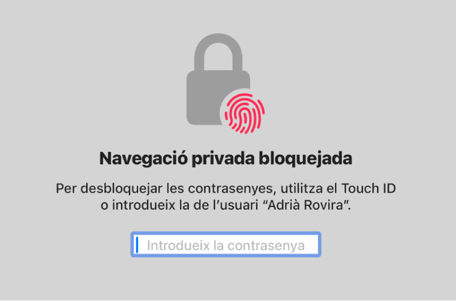 Una finestra de navegació privada mostrant que està bloquejada.