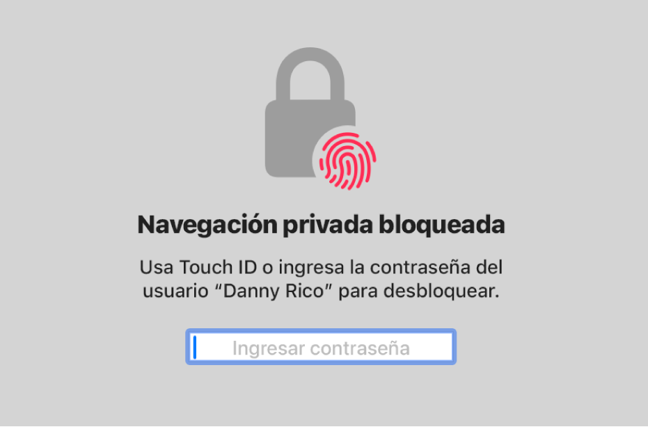 Una pantalla de navegación privada mostrando que está bloqueada.