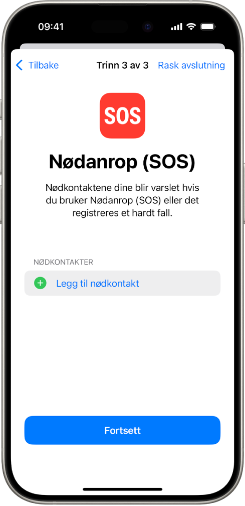 En iPhone som viser Nødanrop (SOS)-skjermen.