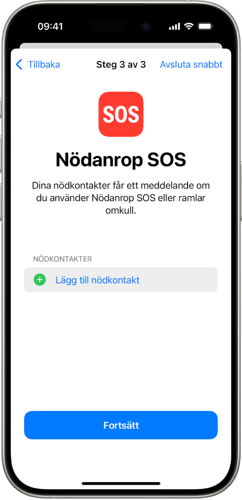 En iPhone som visar skärmen Nödanrop SOS.